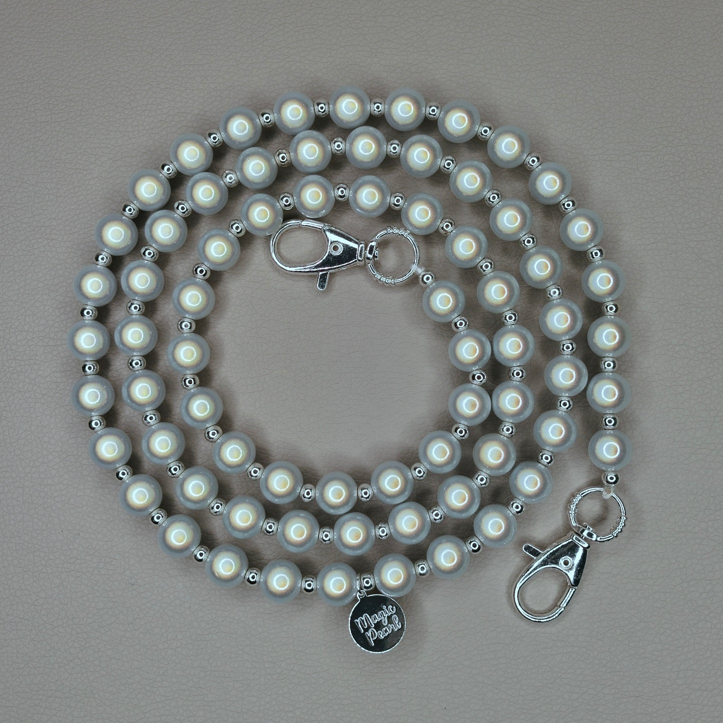 Magic Pearl - Handykette Coconut/Silber